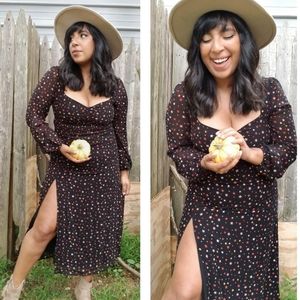 ALL THE STARS BLACK MIDI DRESS